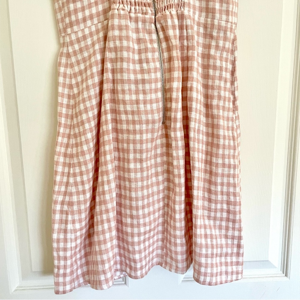 Reformation Brie Linen Check Mini Dress - Picture 8 of 10